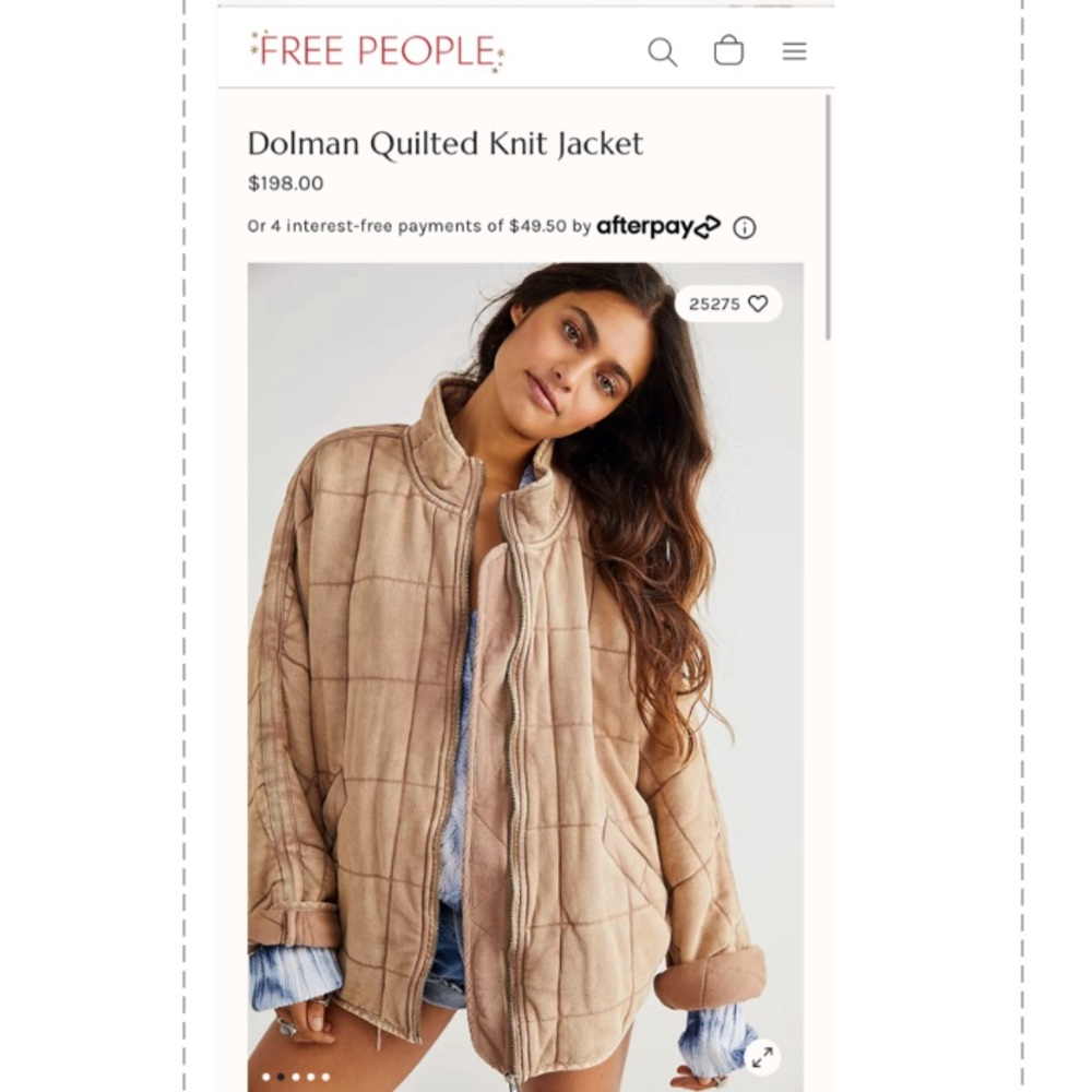 Free People Dolman Quilted Knit Jacket